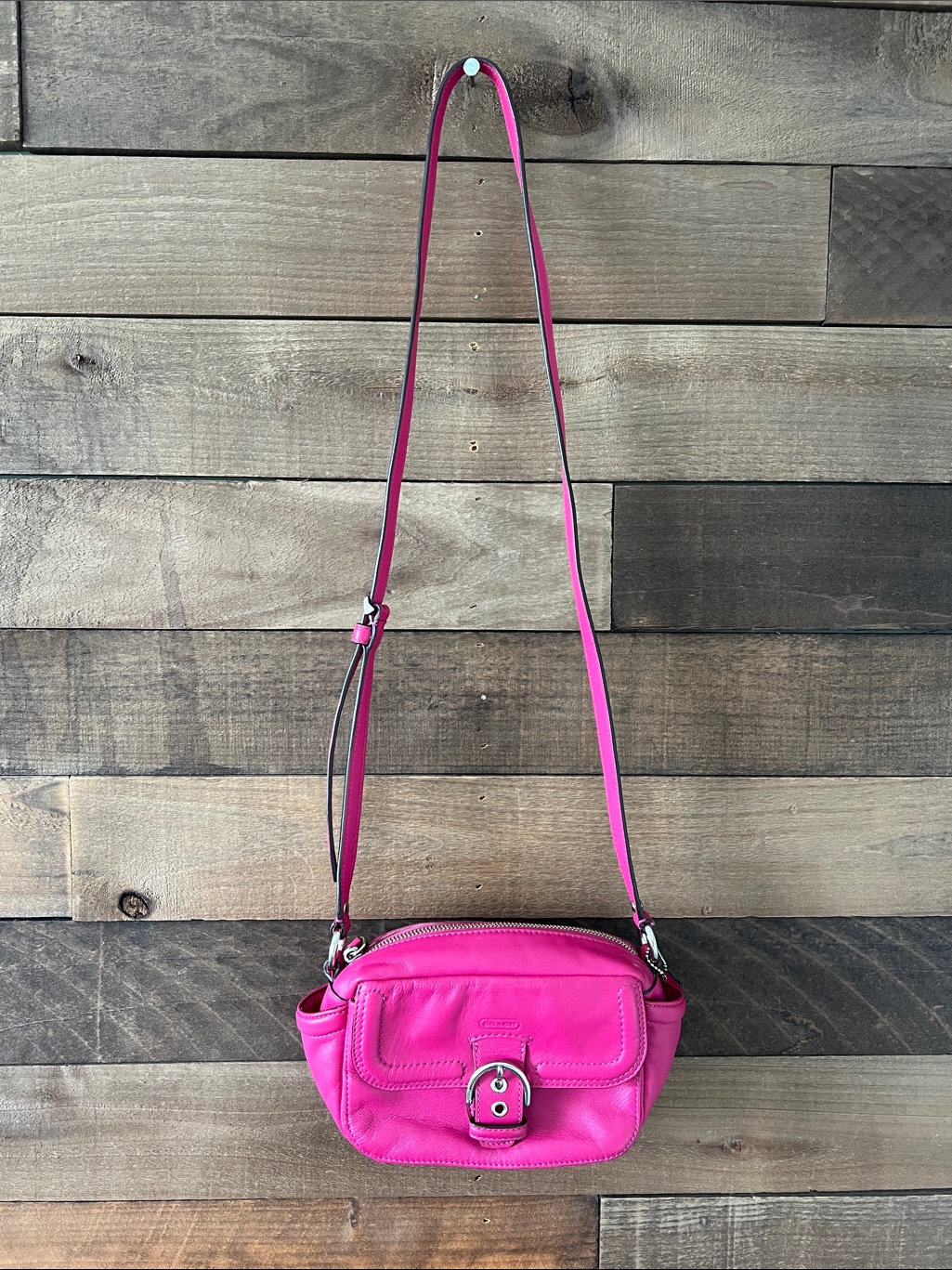 Coach Women's F25150 Campbell Leather Camera Bag Purse In Pink